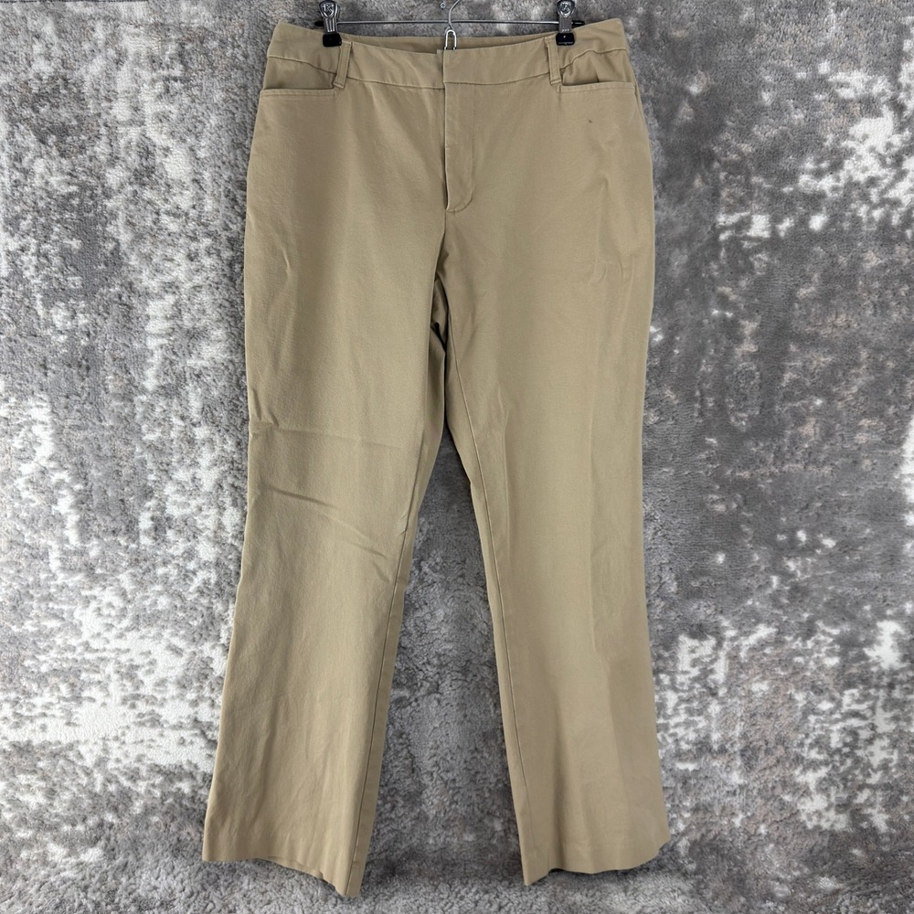 St. John's Bay Size 16 Stretch Chino Khaki Work Casual Trousers Pants‎ Tan Women